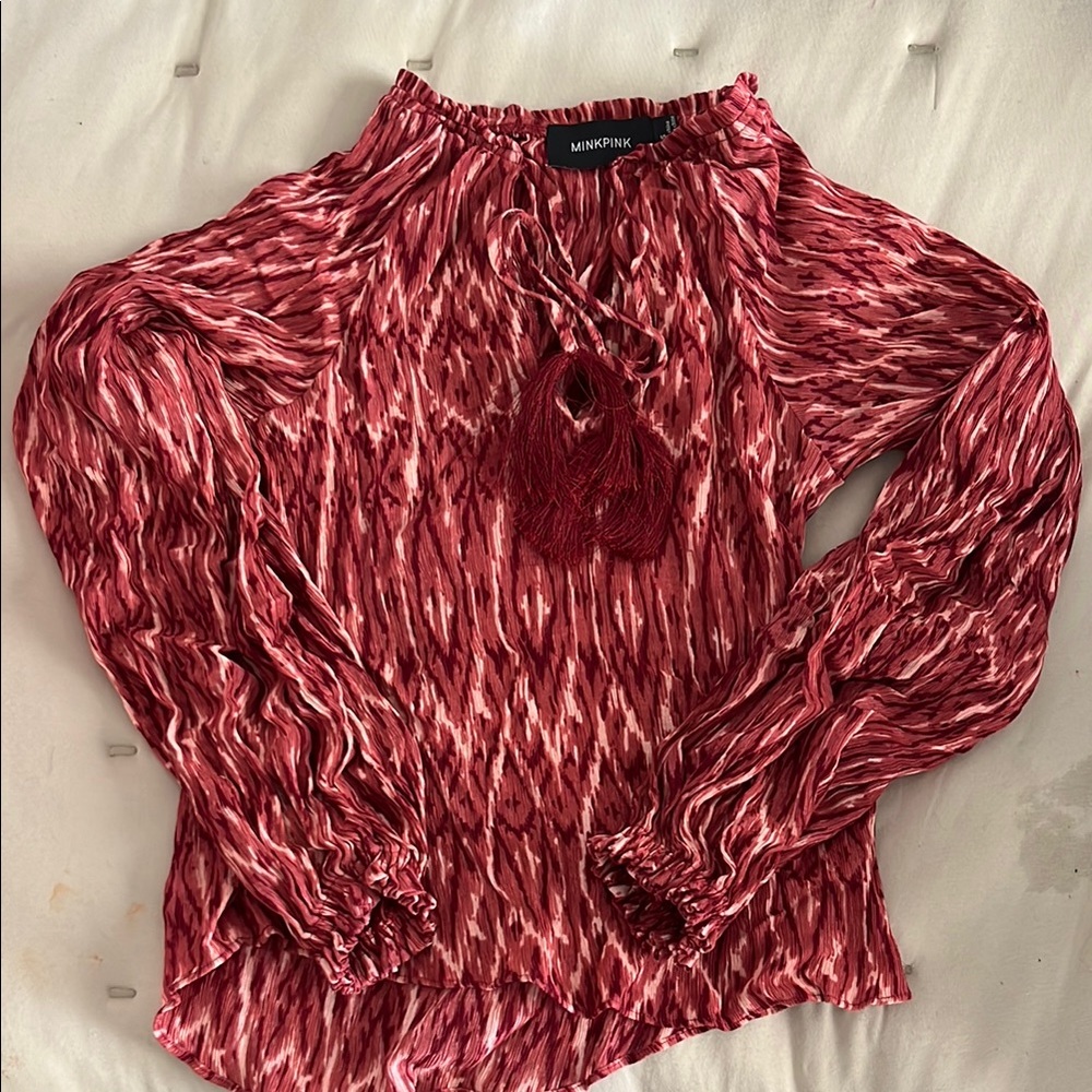 Minkpink Women's Red Patterned Top
